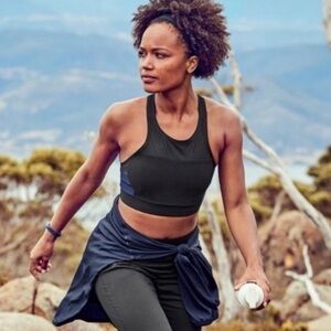 NWT Athleta Bonaire Bikini Top Navy/Black Size Small.